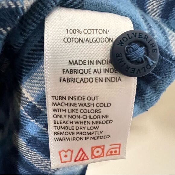 Women’s 2X Wolverine NWT Blue Flannel Button Up Top 🏷 w/hand pockets Bluebell - Picture 15 of 16